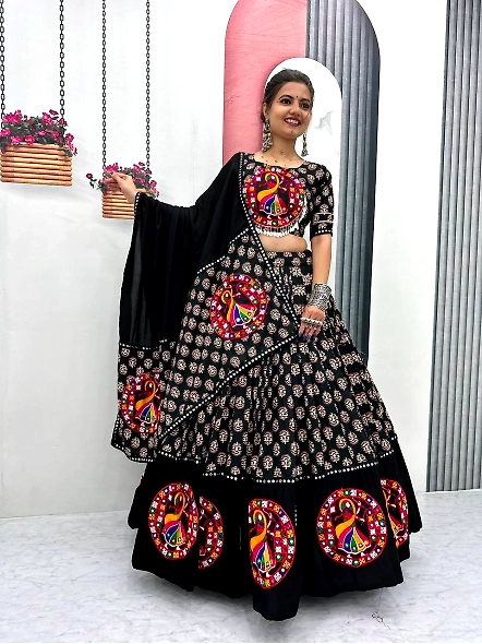 Black cotton chaniya choli