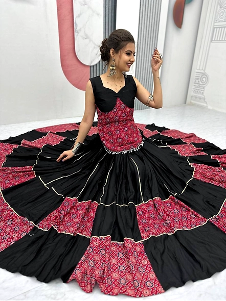Ajarakh Print Lehenga Choli for Navratri