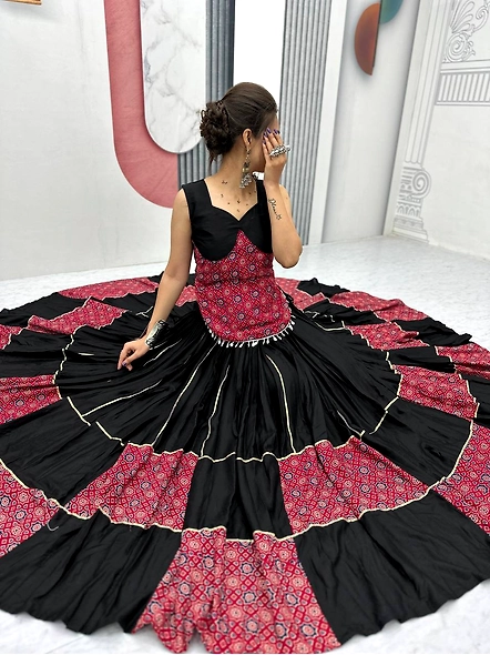 Ajarakh Print Lehenga Choli for Navratri
