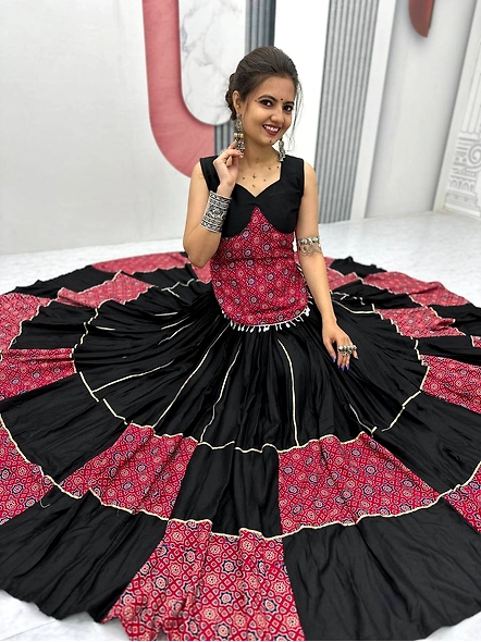 Ajarakh Print Lehenga Choli for Navratri