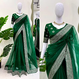 kinjal textiles organza silk saree