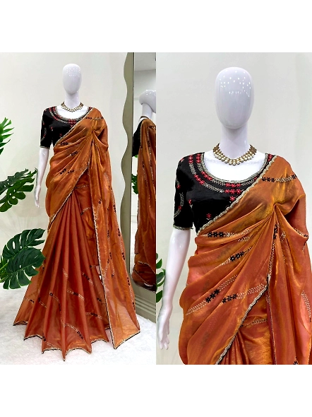 Fendy Silk Thread With Sequence Work Saree-KD597