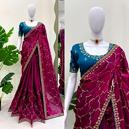 kinjal textiles jimmy choo saree with thread and sequence