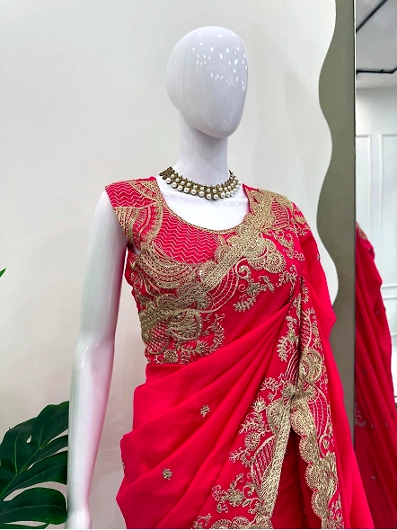 red saree for party