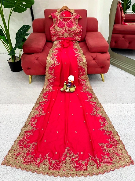 Vichitra silk saree