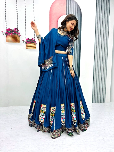 Cyan Navratri Lehenga Choli