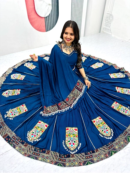 Cyan Traditional Gujarati Choli