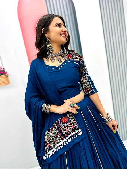 Cyan Garba Outfit for Women