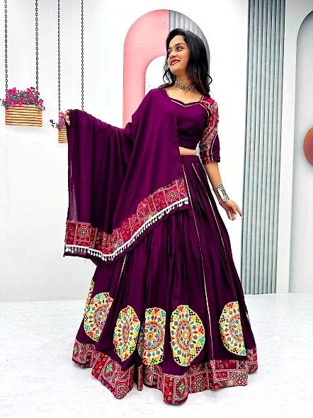 Purple Navratri Lehenga Choli