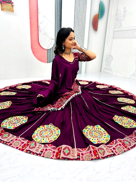 Purple Garba Outfit for Women