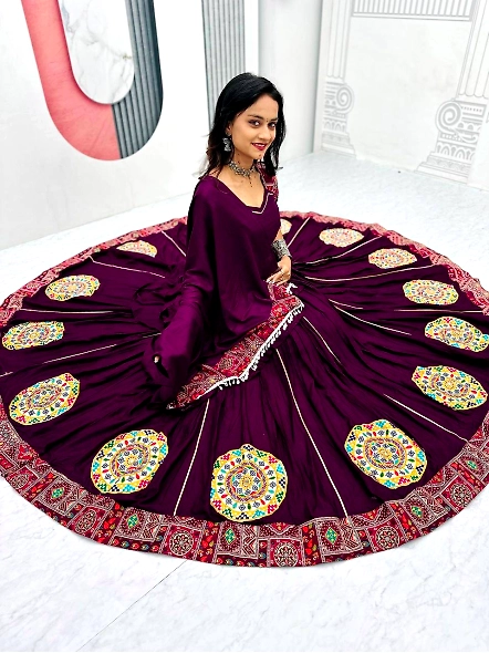 Purple Traditional Gujarati Choli