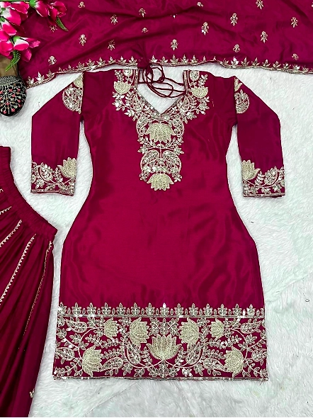 purple embroidered suits online