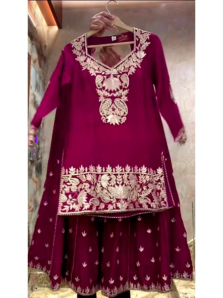 purple chinon silk suits