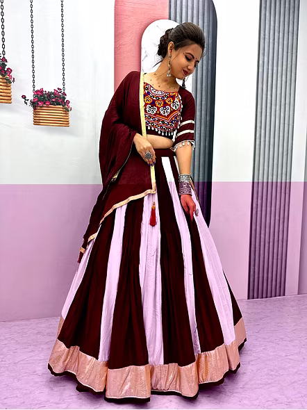 Brown Navratri Lehenga Choli