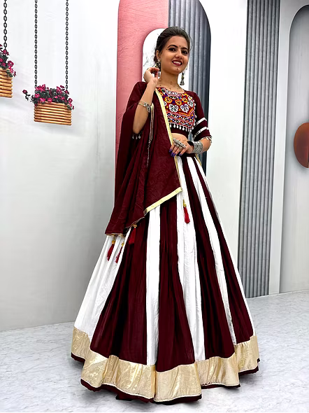 Brown Pure Cotton Chaniya Choli