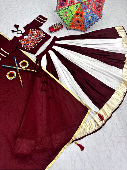 Brown Traditional Gujarati Choli