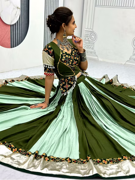 Green Traditional Gujarati Choli