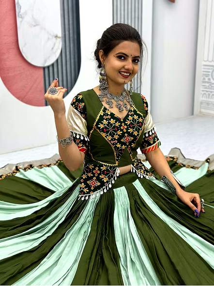 Green Garba Outfit for Women