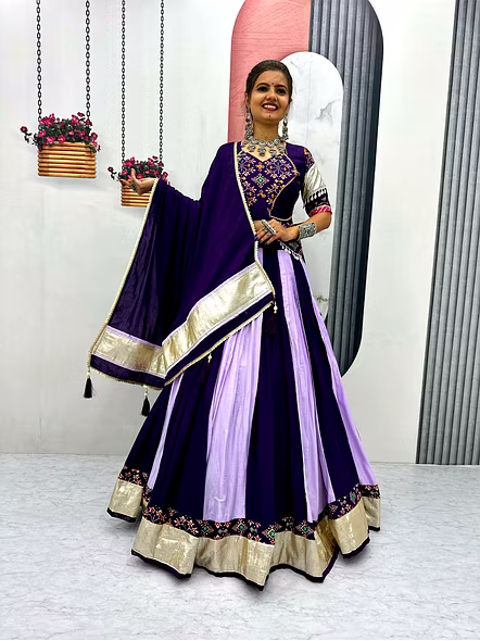 Purple Pure Cotton Chaniya Choli