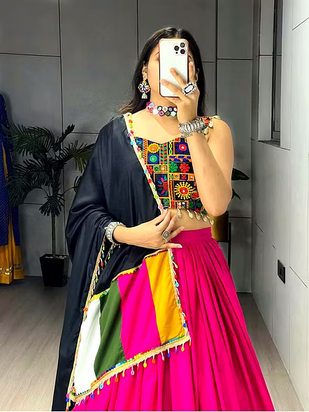 Pink Navratri lehenga choli