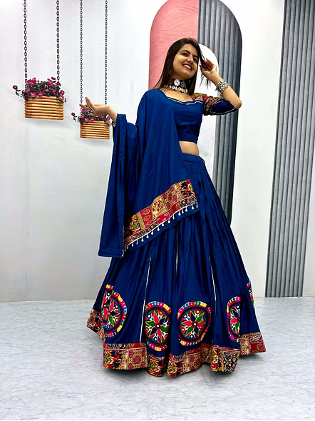 Blue Pure cotton festive wear