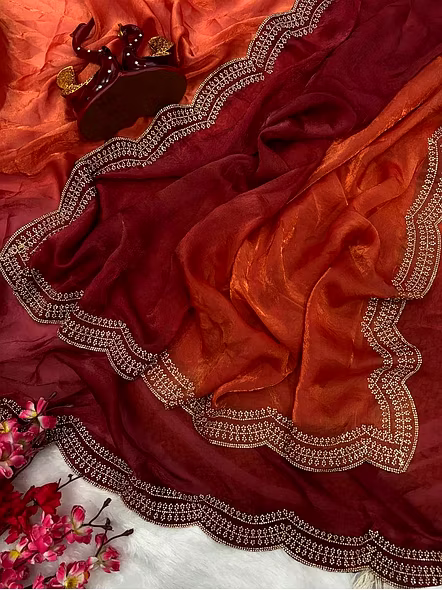 brown space silk saree