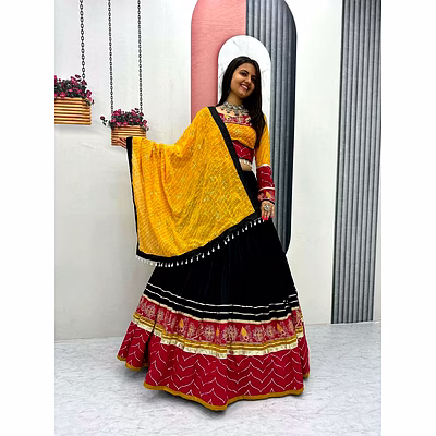 tiny tex navratri special rayon cotton lehenga choli set