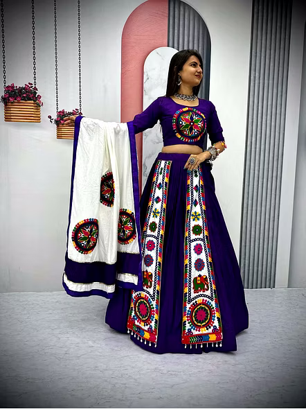Purple Pure cotton festive wear