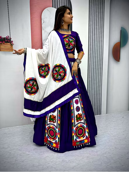 Purple Garba outfit for women