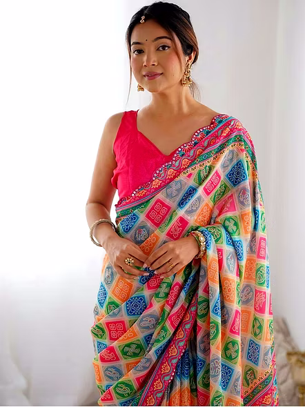 georgette saree for farewell