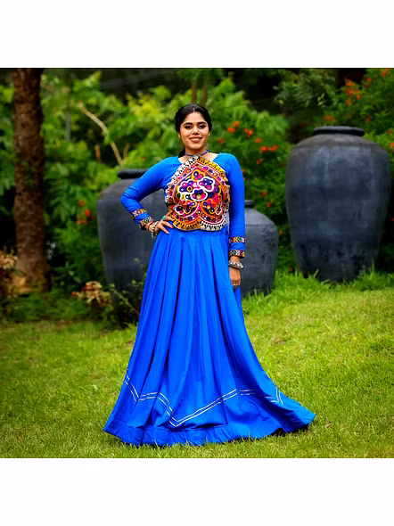 Wedding lehenga in royal blue
