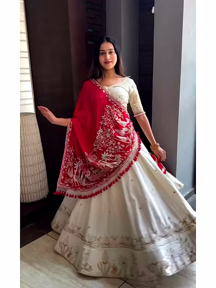 White Chaniya choli for Garba