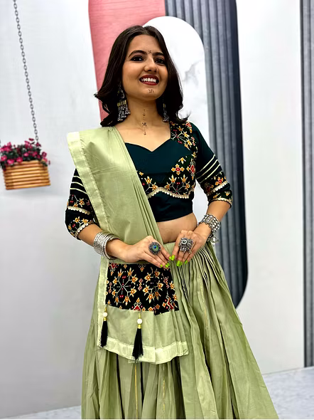 Green Festive traditional lehenga choli