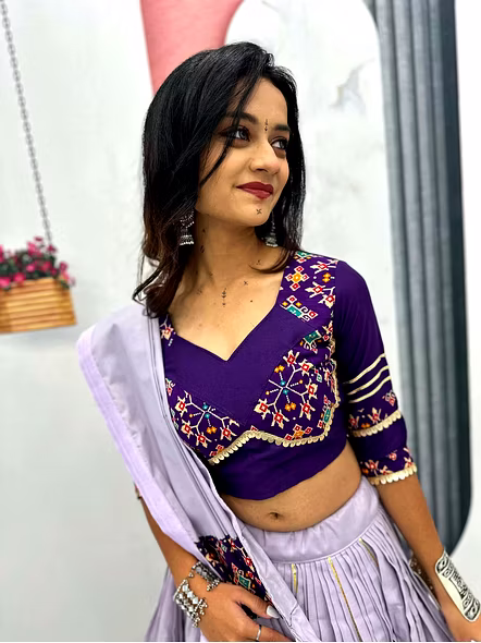 Purple Navratri lehenga choli