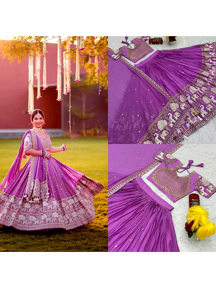 Purple Navratri lehenga choli