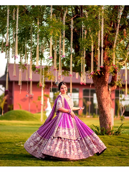 Purple Festive traditional lehenga choli