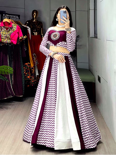 Pure Rayon Cotton Lehenga Set with Kodi Work-White-2