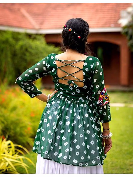 Traditional Leheriya Lehenga-Green-3