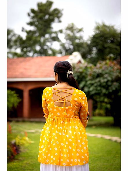 Traditional Leheriya Lehenga-Yellow-3