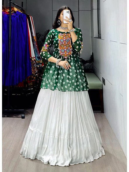 Traditional Leheriya Lehenga-Green-4