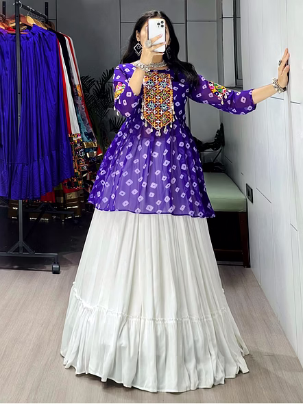 Traditional Leheriya Lehenga-Purple-5