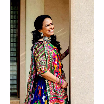 shiv multi-color muslin cotton lehenga choli with mirror work
