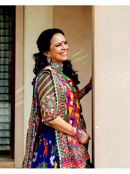 Multi-Color Muslin Cotton Lehenga Choli with Mirror Work