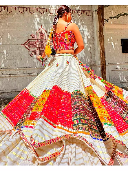 Ramlila Navratri Ghagra Choli-White-2