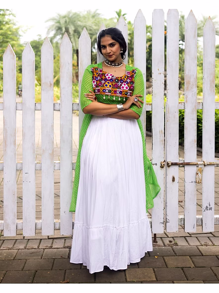 Stylish Mirror Work Navratri Lehenga Choli with Jacket-GRTN8047_PGreen