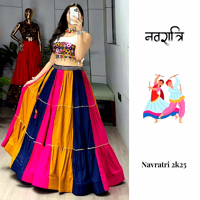 shiv pure unn kutchhi work fancy top with real mirrors