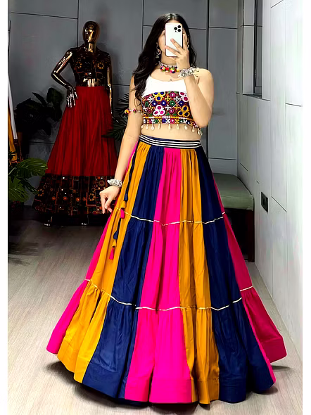 Pure Unn Kutchhi Work Fancy Top with Real Mirrors