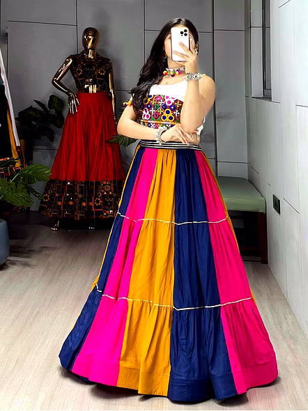 Pure Unn Kutchhi Work Fancy Top with Real Mirrors-2