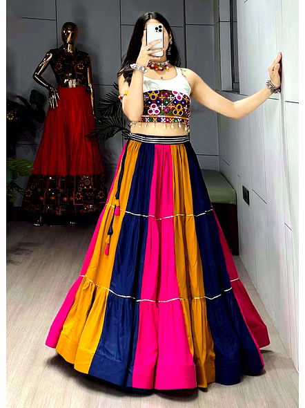 Pure Unn Kutchhi Work Fancy Top with Real Mirrors-3
