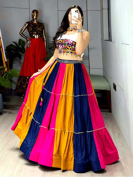 Pure Unn Kutchhi Work Fancy Top with Real Mirrors-5